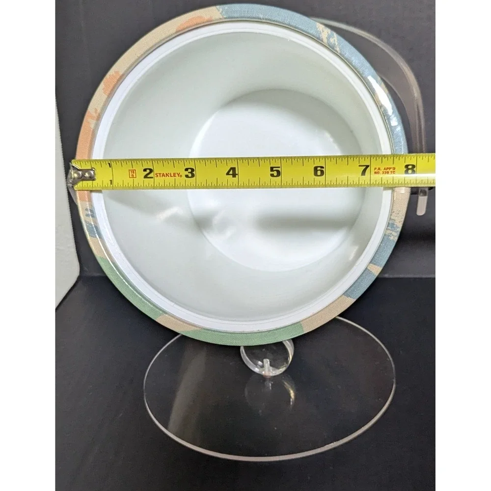 Vintage Lucite & Vinyl Insulated Ice Bucket w/Lid Color Splash Pattern